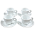 Kit Jogo 4 xícaras Café 80ml Cônica com pires - Porcelana branca (2) - Imagem 1