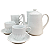 Jogo Café e Chá Mesa Posta 13 peças - Bule1L Xicaras Relevo - Imagem 1