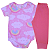 Kit Body infantil Manga Curta Nuvem Rosa RN ao G Algodão Premium - Imagem 3