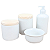 Kit higiene bebê lavabo 4 pçs - Porcelana branca e Pinus - Imagem 3