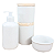 Kit higiene bebê lavabo 4 pçs - Porcelana branca e Pinus - Imagem 2