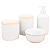 Kit higiene bebê lavabo 4 pçs - Porcelana branca e Pinus - Imagem 1