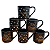 Kit Jogo 6 Canecas Natal 210ml - Porcelana Preta - Imagem 2