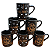 Kit Jogo 6 Canecas Natal 120ml - Porcelana Preta - Imagem 2