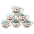 Kit Jogo Conjunto 6 Xicaras Café Chá 170ml - Porcelana - Imagem 8