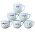 Kit Jogo Conjunto 6 Xicaras Café Chá 170ml - Porcelana - Imagem 4