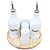 Galheteiro kit 6 pçs Bandeja Pinus Porcelana Branca - Imagem 4