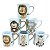 Kit Jogo Conjunto 6 Caneca Infantil 140ml - Porcelana - Imagem 1
