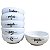 Kit 6 Bowl Tigela Cumbuca 350ml Porcelana Branca Decorada - Imagem 4