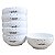 Kit 6 Bowl Tigela Cumbuca 350ml Porcelana Branca Decorada - Imagem 1