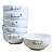 Kit 6 Bowl Tigela Cumbuca 350ml Porcelana Branca Decorada - Imagem 3
