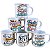 Kit Jogo 6 Canecas 200ml Porcelana - Frases Motivacionais - Imagem 1