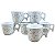 Jogo 6 Xícara Chá/Café Decorada Arabesco - Porcelana 200ml - Imagem 1