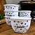 Jogo 6 Cumbucas 350ml Tigelas Porcelana Decorada - Gratidão - Imagem 2