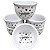 Jogo 6 Cumbucas 350ml Tigelas Porcelana Decorada - Gratidão - Imagem 1