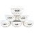 Jogo 6 Tigelas Cumbucas Sobremesa 120ml  Porcelana Decorada - Imagem 3