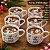 Kit Jogo Conjunto 6 Xícara Caneca 200ml Porcelana Natal - Imagem 4