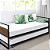 Cama Solteiro Giovana com Cama Auxiliar de Ferro Preto para Colchão 88x188 - Imagem 4