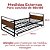 Cama Solteiro Giovana com Cama Auxiliar de Ferro Preto para Colchão 88x188 - Imagem 5