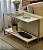 Mesa de Apoio Sofá Modelo Lara Champanhe com MDF Branco Brilhante - Imagem 1