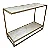 Mesa de Apoio Sofá Modelo Lara Champanhe com MDF Branco Marmorizado - Imagem 4