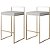 Kit com 2 Banquetas Lis Dourado com Assento em Linho Cru 85cm de Altura - Imagem 1