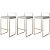 Kit com 3 Banquetas Lis Dourado com Assento em Linho Cru 45cm de Altura - Imagem 1