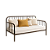 Sofá Cama De Ferro Marrom Design Arredondado Para Colchão 88x188 - Imagem 2