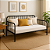 Sofá Cama De Ferro Preto Design Arredondado Para Colchão 88x188 - Imagem 1
