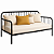 Sofá Cama De Ferro Preto Design Arredondado Para Colchão 88x188 - Imagem 2