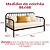 Sofá Cama De Ferro Preto Design Arredondado Para Colchão 88x188 - Imagem 3