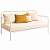 Sofá Cama De Ferro Branco Design Arredondado Para Colchão 88x188 - Imagem 2
