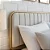 Cama de Ferro com Cabeceira Estofada Super King Champanhe Size 1,93x2,03 - Imagem 2