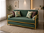Sofa Cama Dourado com Estofado Verde - Imagem 1