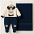 Conjunto Macacão azul menino  Boneca Bebe Reborn 50 cm - Imagem 1