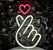 Letreiro Luminoso Painel Neon Coração com Dedos 40x25 - Rei do Neon - Imagem 1