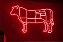 Letreiro Luminoso Painel Neon Boi Cortes de Carne 52 x 90 - Imagem 1