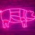 Letreiro Luminoso Painel Neon Cortes Porco 50x100 - Imagem 1