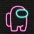 Letreiro Luminoso Painel Neon Among us 20x17 - Imagem 1