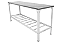 Mesa com Tampo em Inox 190 x 55 cm com Prateleira em Grade - Imagem 1