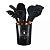 Kit utensílios de silicone para cozinha cabo de madeira 12 peças - Imagem 1