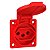 Tomada de Painel Embutir Padrão Brasileiro R3040 2P+T 20A 220V IP44 Vermelho - Imagem 3