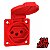 Tomada de Painel Embutir Padrão Brasileiro R3040 2P+T 20A 220V IP44 Vermelho - Imagem 2