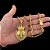 CORRENTE CADEADO( 7mm -70Cm) + PINGENTE CORAÇÃO  NOSSA SENHORA CRAVEJADA G - FECHO COM MARCAÇÃO 750 - BANHADO A OURO 18K - Imagem 1