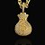 CORRENTE CADEADO( 8mm- 70cm) + PINGENTE MALOTE DE DINHEIRO CRAVEJADO EM ZIRCONIA  - FECHO COM MARCAÇÃO 750 - BANHADO A OURO 18k - Imagem 4