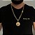 CORRENTE CADEADO( 8mm- 70cm) + PINGENTE MEDALHA NOSSA SENHORA CRAVEJADO EM ZIRCONIA  - BANHADO A OURO 18k - Imagem 1