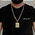 CORRENTE CADEADO( 8mm- 70cm) + PINGENTE PLACA NOSSA SENHORA CRAVEJADA EM ZIRCONIA  - FECHO COM MARCAÇÃO 750 - BANHADO A OURO 18k - Imagem 1