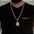 CORRENTE CADEADO( 8mm- 70cm) + PINGENTE ROSTO DE JESUS CRISTO CRAVEJADO EM ZIRCONIA  - BANHADO A OURO 18k - Imagem 1
