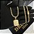 CORRENTE GRUMET DUPLA FECHO GAVETA COM MARCAÇÃO  750 (4mm - 70cm )+ PINGENTE PLACA PAI NOSSO  - BANHADO A OURO 18K - Imagem 1