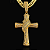 CORRENTE LACRAIA (10mm- 70cm )+ PINGENTE CRUZ CRAVEJADA AMARRADA GRANDE - BANHADO A OURO 18K - Imagem 3